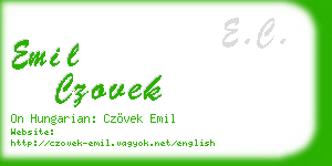 emil czovek business card